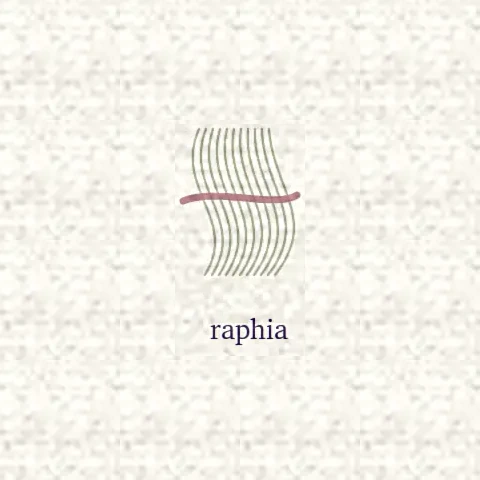 Dessin d’un écheveau de raphia ceinturé d’un lien
