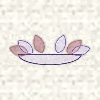 Petit dessin d’un centre de table : composition basse posée dans une coupe