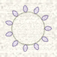 Petit dessin d’une couronne : anneau de feuillage au centre vide