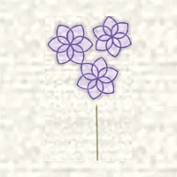 Petit dessin de trois fleurs secondaires groupées