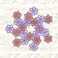 Petit dessin d’une composition décorative, masse de fleurs serrées