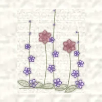 Petit dessin d’une composition végétative, plantes posées comme elles pousseraient